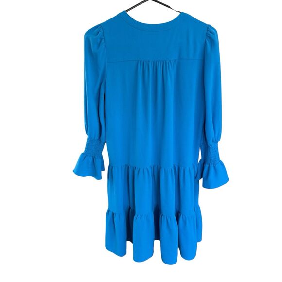 POMANDER PLACE Capri Blue Crepe Kenzo Dress Tuckernuck XS Boho Prairie - Picture 3 of 8